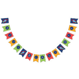 Weltraum 3 2 1 Blindbanner Wimpelkette