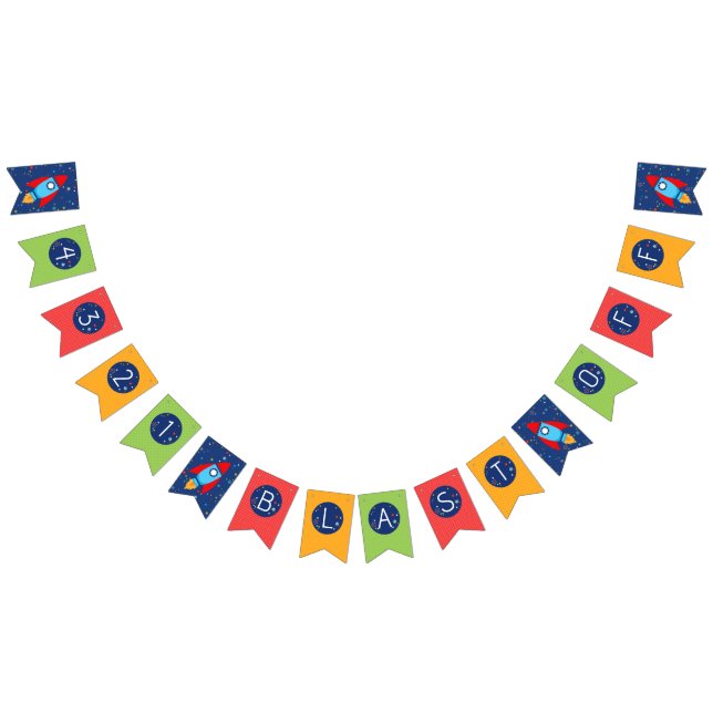 Weltraum 3 2 1 Blindbanner Wimpelkette (Alle)