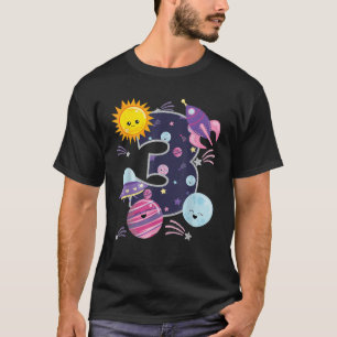 Weltraum 3 Jahre alte 3. Geburtstagsfeier Mädchen  T-Shirt