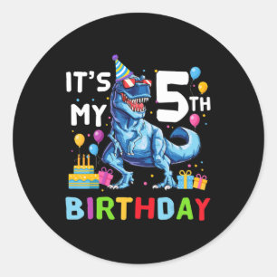 Weltraum 5 Jahre alt 5. Geburtstag Jungs Planeten Runder Aufkleber