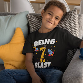 Weltraum 7. Geburtstag Junge T - Shirt