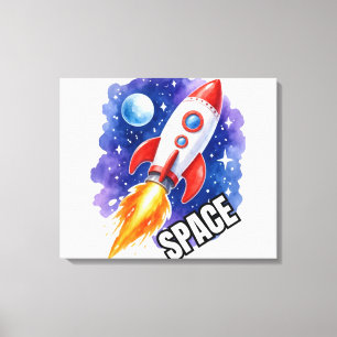 Weltraum-Abenteuer Poster Abenteuer warten Leinwanddruck
