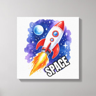 Weltraum-Abenteuer Poster Abenteuer warten Leinwanddruck