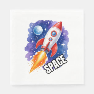 Weltraum-Abenteuer Poster Abenteuer warten unter Serviette