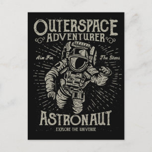 Weltraum-Abenteurer-Astronaut will Sterne Postkarte