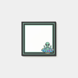 Weltraum-Alien-Fliegende-Undertassen-Post-It-Notiz Post-it Klebezettel