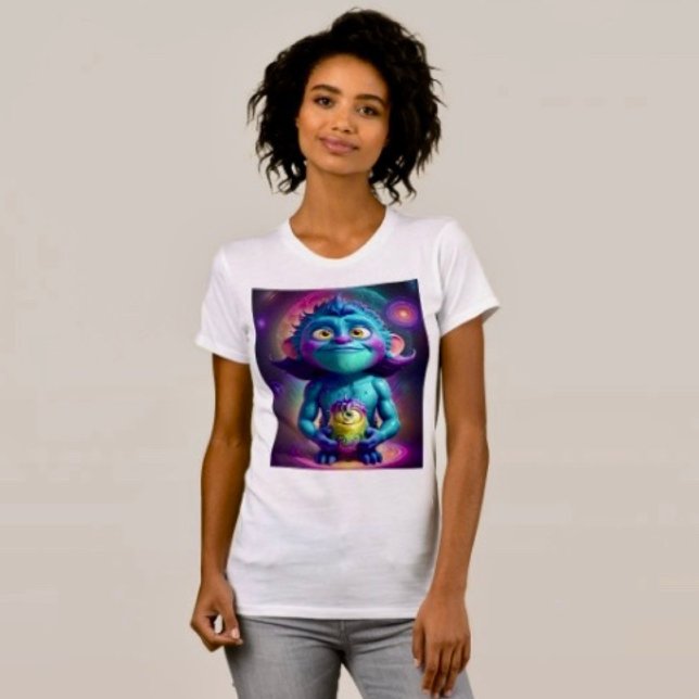Weltraum-Alien & Freund    T-Shirt (Comfy tri-blend women’s tee feminine fit, scoop neck, short sleeves, relaxed fit.  
)