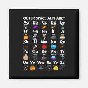 Weltraum Alphabet Astronomie Lehrerin Kind Magnet
