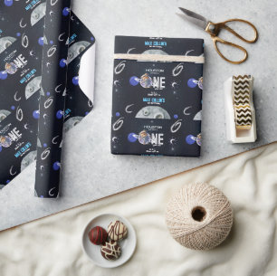 Weltraum-Astronaut 1. Geburtstag Geschenkpapier