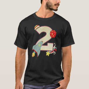 Weltraum Astronaut 2. Geburtstag Junge 2 Jahr alt T-Shirt