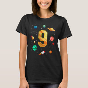 Weltraum Astronaut 9. Geburtstag Junge 9 Jahre alt T-Shirt