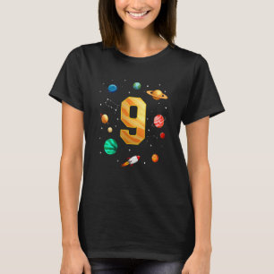 Weltraum Astronaut 9. Geburtstag Junge 9 Jahre alt T-Shirt
