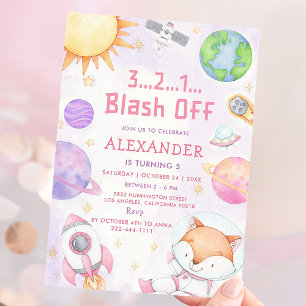 Weltraum-Astronaut aller Altersklassen Geburtstags Einladung