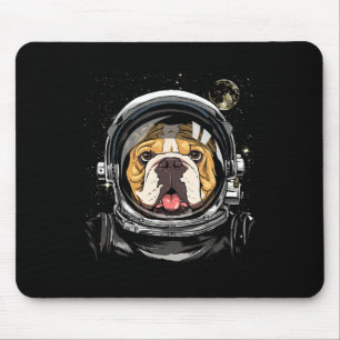 Weltraum Astronaut Amerikanischer Bulldogge Galaxi Mousepad