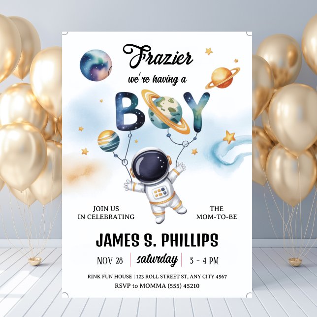 Weltraum-Astronaut-Baby-Party Einladung (Outer Space Astronaut Baby Shower Invitation
)