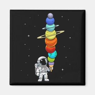 Weltraum Astronaut Eiscreme-Kegel Planeten Sonnens Magnet