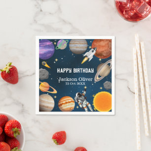 Weltraum-Astronaut Erster Geburtstag Party Serviette