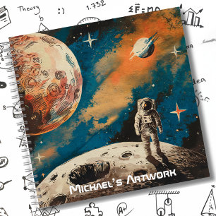 Weltraum-Astronaut, farbenfrohe Astronomie-Skizze Notizbuch