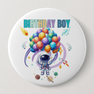 Weltraum-Astronaut Geburtstagskind Button