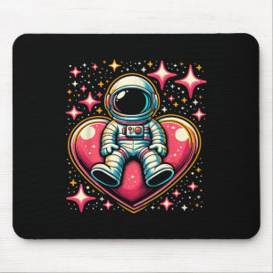 Weltraum-Astronaut-Herz-Lloon Valentinstag Mousepad