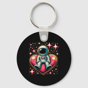 Weltraum-Astronaut-Herz Lloon Valentinstag Valenti Schlüsselanhänger