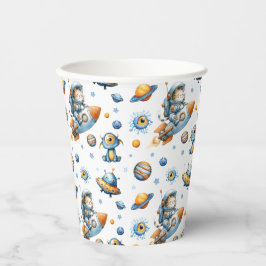 Weltraum-Astronaut-Katze-Festtags-Galaxie-Muster Pappbecher