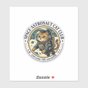 Weltraum-Astronaut-Katze-Vater-Geschenkidee - Welt Aufkleber