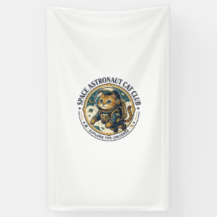 Weltraum-Astronaut-Katze-Vater-Geschenkidee - Welt Banner