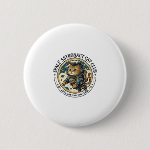 Weltraum-Astronaut-Katze-Vater-Geschenkidee - Welt Button