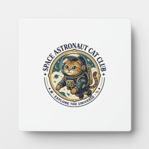 Weltraum-Astronaut-Katze-Vater-Geschenkidee - Welt Fotoplatte