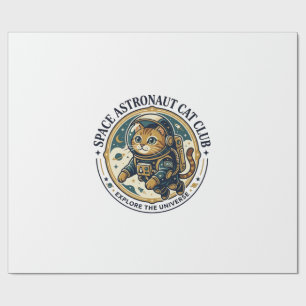 Weltraum-Astronaut-Katze-Vater-Geschenkidee - Welt Geschenkpapier