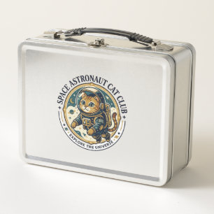 Weltraum-Astronaut-Katze-Vater-Geschenkidee - Welt Metall Brotdose