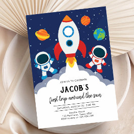 Weltraum Astronaut Planet Galaxie Geburtstag Einladung