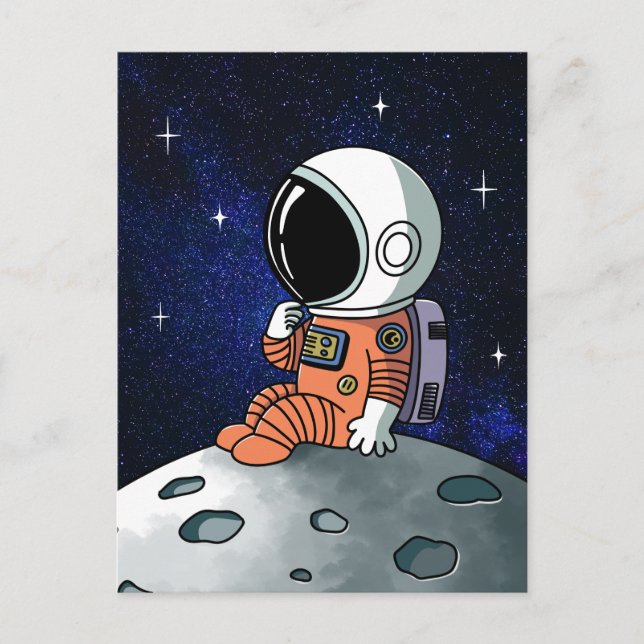Weltraum, Astronaut, Raumfahrer Postkarte (Vorderseite)