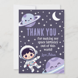 Weltraum Astronaut | Weltraum Galaxie Planeten Ste Dankeskarte