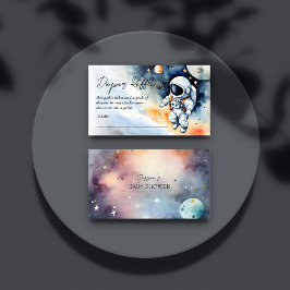 Weltraum-Astronauten Babydusche-Windeln Tombola Begleitkarte