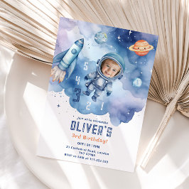 Weltraum-Astronauten-Countdown 3. Foto Einladung