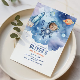 Weltraum-Astronauten-Countdown 5. Foto Einladung