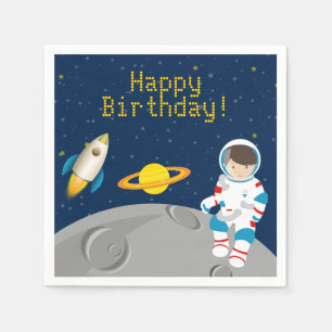 Weltraum-Astronauten-Geburtstags-Papierservietten Serviette