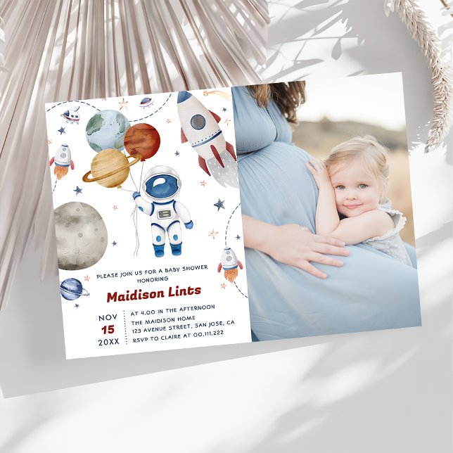 Weltraum-Astronauten Kinderdusche Foto Einladung (Von Creator hochgeladen)