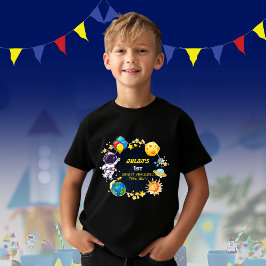 Weltraum-Astronautin Galaxie Kinder Party Geburtst T-Shirt