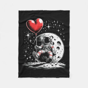 Weltraum Astronautin Herzlon Valentinstag Valentin Fleecedecke