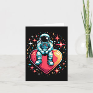 Weltraum Astronautin Herzlon Valentinstag Valentin Karte