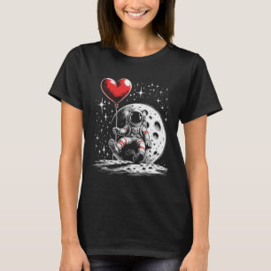 Weltraum Astronautin Herzlon Valentinstag Valentin T-Shirt