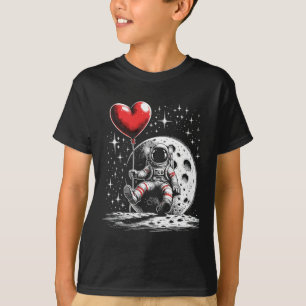 Weltraum Astronautin Herzlon Valentinstag Valentin T-Shirt