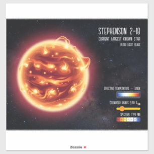 Weltraum Astronomie Größter Stern Wissenschaft Inf Aufkleber