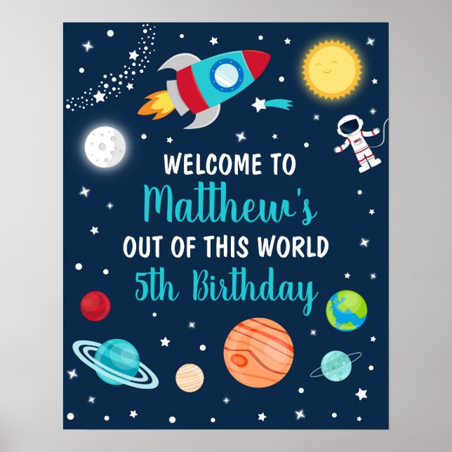 Weltraum aus dieser Welt zum Geburtstag willkommen Poster (Vorne)
