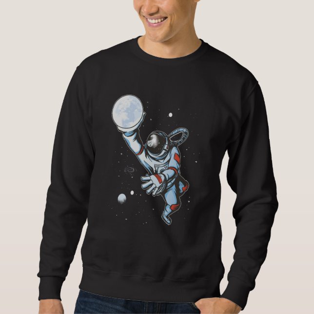 Weltraum-Basketball-Astronaut Sweatshirt (Vorderseite)