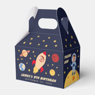 Weltraum Birthday Planets Stars Astronaut Boy Foto Geschenkschachtel