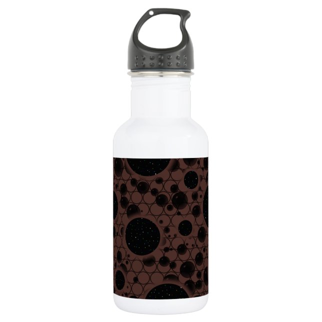 Weltraum-Blasen - braun Edelstahlflasche (Vorderseite)